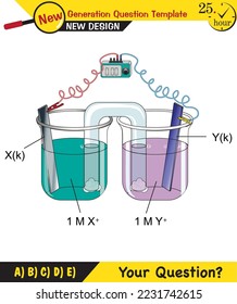 Chemistry lesson electrode topic, salt bridges, electrochemical batteries, next generation question template, exam question, eps 