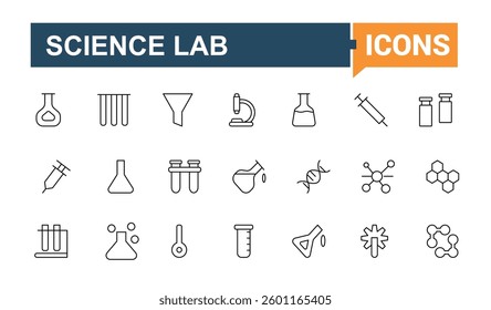 Chemistry linear icon. Contains such icons as scientist, research, medical, laboratory, experiment and more. Minimal thin line web icons set. Lab icon set. Conceptual pictogram and infographic.
