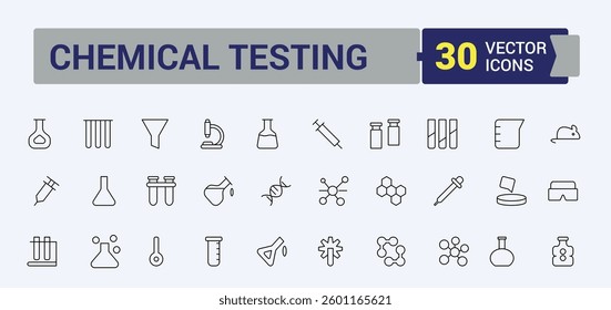 Chemistry linear icon. Contains such icons as scientist, research, medical, laboratory, experiment and more. Minimal thin line web icons set. Lab icon set. Conceptual pictogram and infographic.
