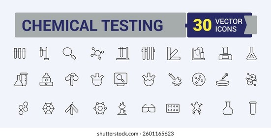 Chemistry linear icon. Contains such icons as scientist, research, medical, laboratory, experiment and more. Minimal thin line web icons set. Lab icon set. Conceptual pictogram and infographic.