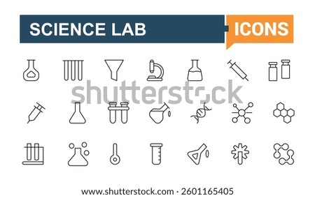 Chemistry linear icon. Contains such icons as scientist, research, medical, laboratory, experiment and more. Minimal thin line web icons set. Lab icon set. Conceptual pictogram and infographic.