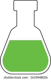 Chemistry liquid bottle. icon vector illustration. Experiment with chemical.