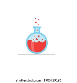 Chemistry of love. Laboratory elixir template. vector illustration