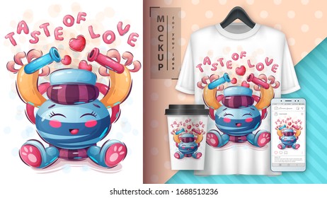 Chemistry love poster and merchandising. Vector eps 10