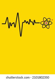 Chemistry lover with Heartbeat pulse line - atoms