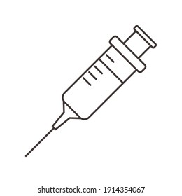 chemistry medical syringe science line style vector illustration