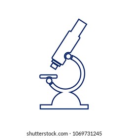 Chemistry microscope sign for laboratory. Vector. Flat style black icon on white.
