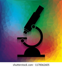Chemistry microscope sign for laboratory. Vector. Flat style black icon on white.