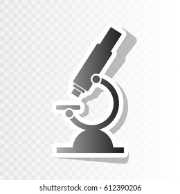 Chemistry microscope sign for laboratory. Vector. New year blackish icon on transparent background with transition.