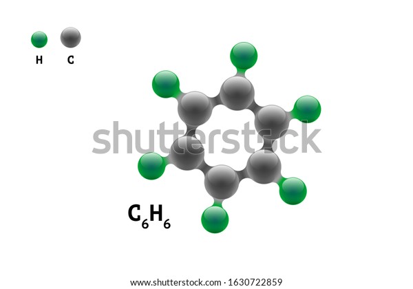 Chemistry Model Molecule Benzene C6h6 Scientific Stock Vector Royalty Free