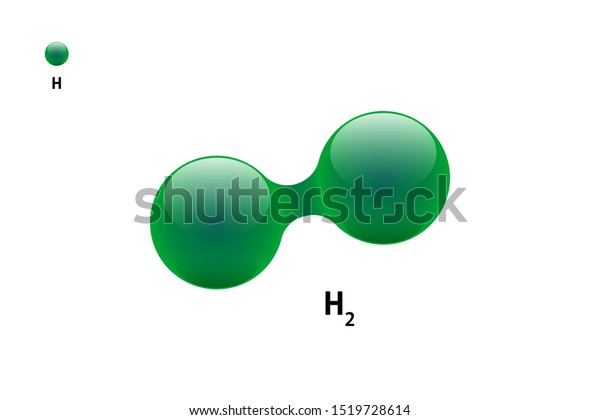 Chemistry Model Molecule Hydrogen H2 Scientific Stock Vector Royalty Free 1519728614