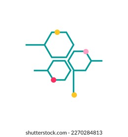 Icono de la ciencia molecular química Ilustrador aislado en fondo blanco