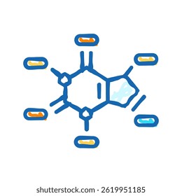 chemistry molecular structure doodle icon sketch vector. chemistry molecular structure sign. isolated symbol illustration