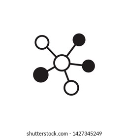 Chemistry molecule, genetic, outline circlces and filled circles, element EPS Vector