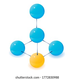 Chemistry molecule icon. Isometric illustration of chemistry molecule vector icon for web