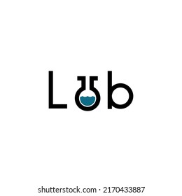 Logo del laboratorio de molécula química. Ilustración vectorial del tubo de ensayo aislada en fondo blanco.
