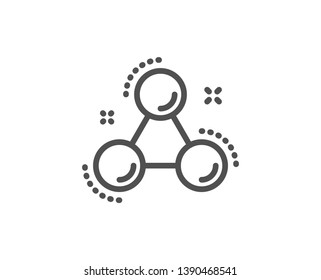 Chemistry molecule line icon. Laboratory atom sign. Analysis symbol. Quality design element. Linear style chemistry molecule icon. Editable stroke. Vector