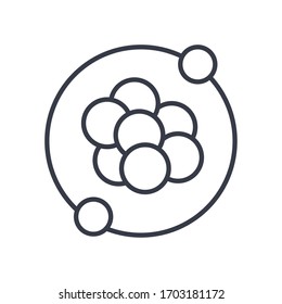 chemistry molecules icon over white background, line style, vector illustration