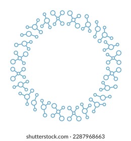 Chemistry molecules line circle frame. Background design element pattern. Editable outline stroke. Vector line.