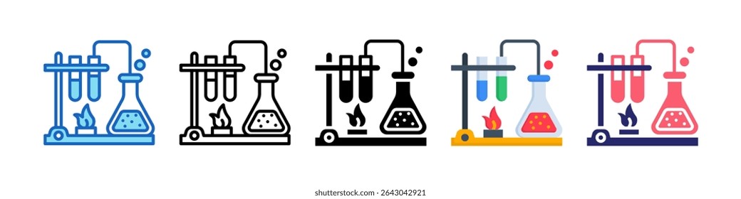 Coleção De Conjuntos De Ícones De Estilo Múltiplo De Química.