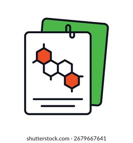 Icono de notas de química con fondo blanco Vector ilustración de stock