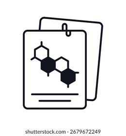 Ícone de Notas de Química com ilustração de stock de vetor de fundo branco