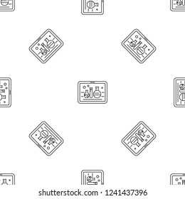 Chemistry on tablet pattern seamless vector repeat geometric for any web design