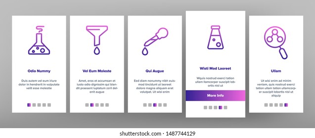 Chemistry Onboarding Mobile App Page Screen Vector Illustrations