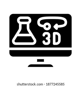 chemistry online lesson glyph icon vector. chemistry online lesson sign. isolated contour symbol black illustration