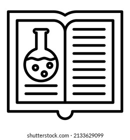 Imagen vectorial del icono de Química Open Book. También se puede usar para aplicaciones web, aplicaciones móviles y medios impresos.