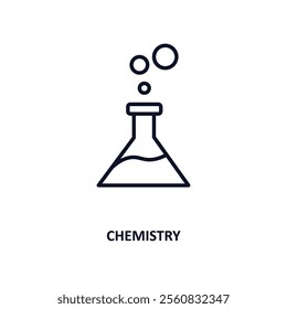 chemistry outline icon.  Thin line icon from education collection. Editable vector isolated on white background