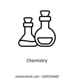 Ilustración de diseño de icono de contorno de química en fondo blanco. Archivo EPS 10