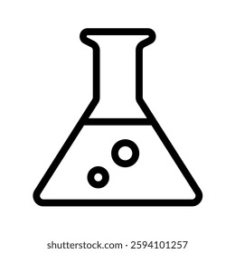 Chemistry outlined icon isolated on white background. Science vector illustration.