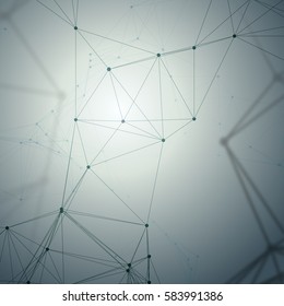 Chemistry pattern, connecting lines and dots, molecule structure on gray, scientific medical DNA research, geometric graphic background. Medicine, science and technology concept. Minimalistic design