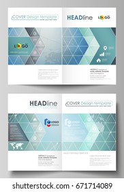 Chemistry pattern, connecting lines and dots. Medical concept. The vector illustration of the editable layout of two A4 format modern cover mockups design templates for brochure, magazine, flyer.