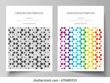 Chemistry pattern, hexagonal design molecule structure. Geometric colorful background. Business templates for brochure, flyer, annual report. Cover template, abstract vector layout in A4 size