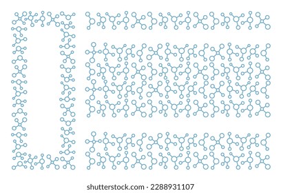 Chemistry pattern molecules set. Background design element. Editable outline stroke. Vector line.