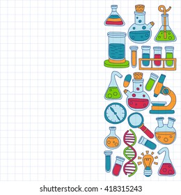 Chemistry Pharmacology Natural sciences Vector doodle set