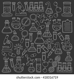 Chemistry Pharmacology Natural sciences Vector doodle set