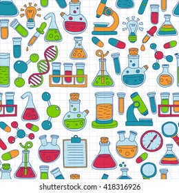 Chemistry Pharmacology Natural sciences Vector doodle set