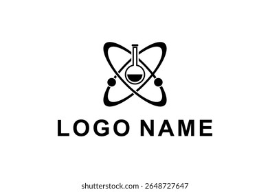 Chemistry physics science, vector design logo illustration