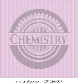 Chemistry pink emblem. Retro