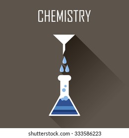 Chemistry poster. Flat icon. Vector illustration