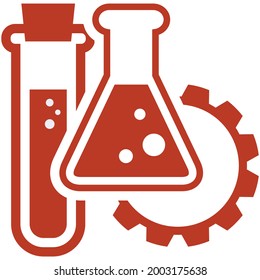 Chemistry research and engineering vector icon on white