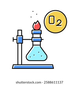 chemistry research oxygen color icon vector. chemistry research oxygen sign. isolated symbol illustration