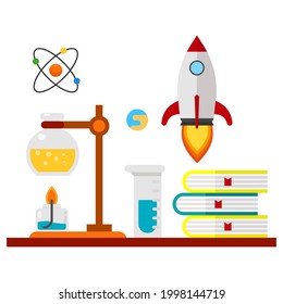 chemistry research science icon illustration vector graphic