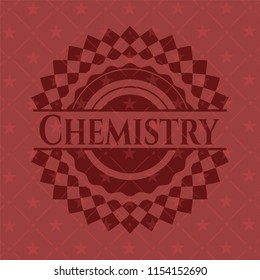 Chemistry retro style red emblem