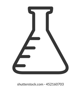 Chemistry sample flask in black and white colors isolated flat icon, vector illustration.