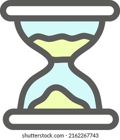Chemistry sand clock, illustration, vector on a white background.