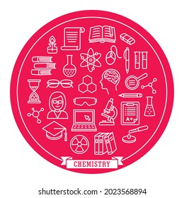 chemistry school and education circle sticker